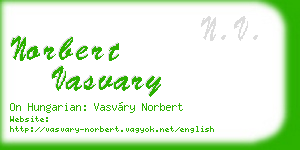 norbert vasvary business card
