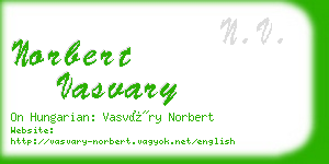 norbert vasvary business card